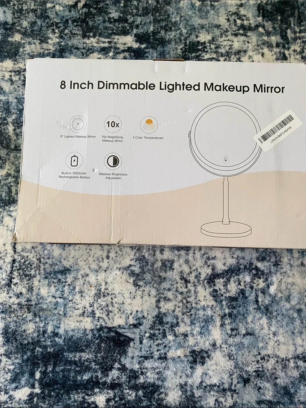 8-Inch Dimmable Lighted Makeup Mirror - White